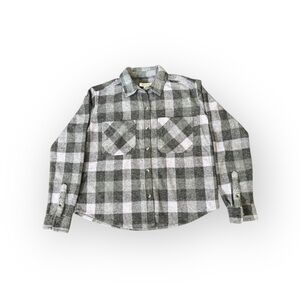 BeachLunchLounge XS Buffalo Plaid Shacket Gray Black – New